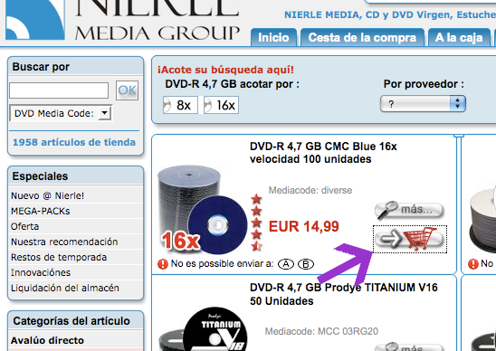 Comprando 100 DVDs