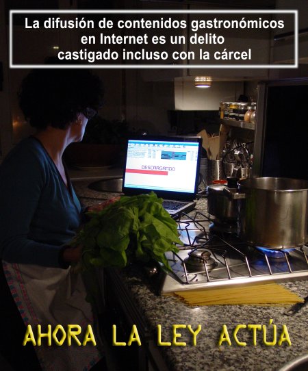 Cartel Campaña antipirateria de recetas de cocina