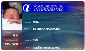 carnet de socia de Noa Esteban