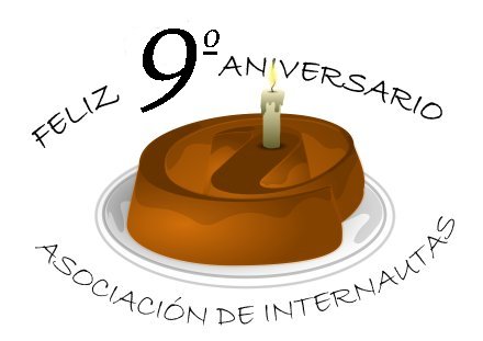La Asociacion de Internautas cumple 9 años tarta de cumpleaños
