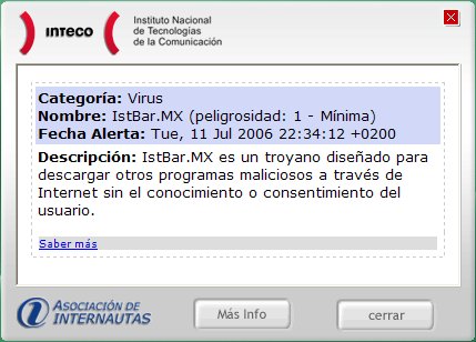 pantalla de alertvir