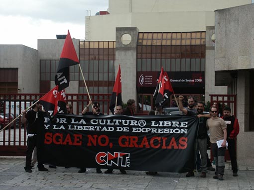 concentracion de la CNT frente a la SGAE