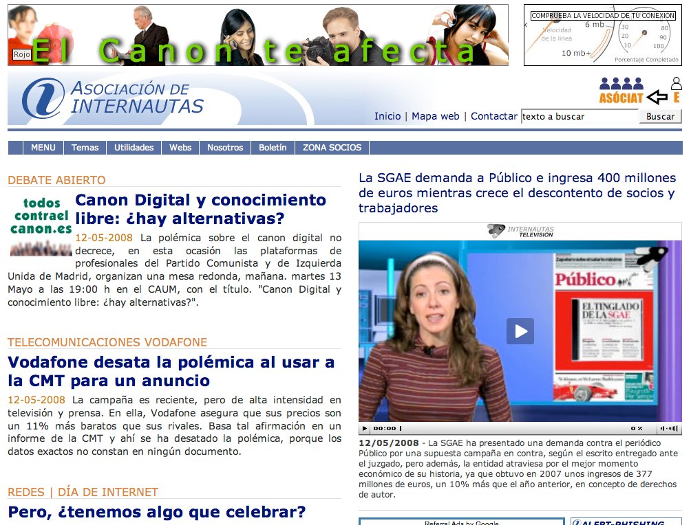 imagen de la web de la AI en 2008