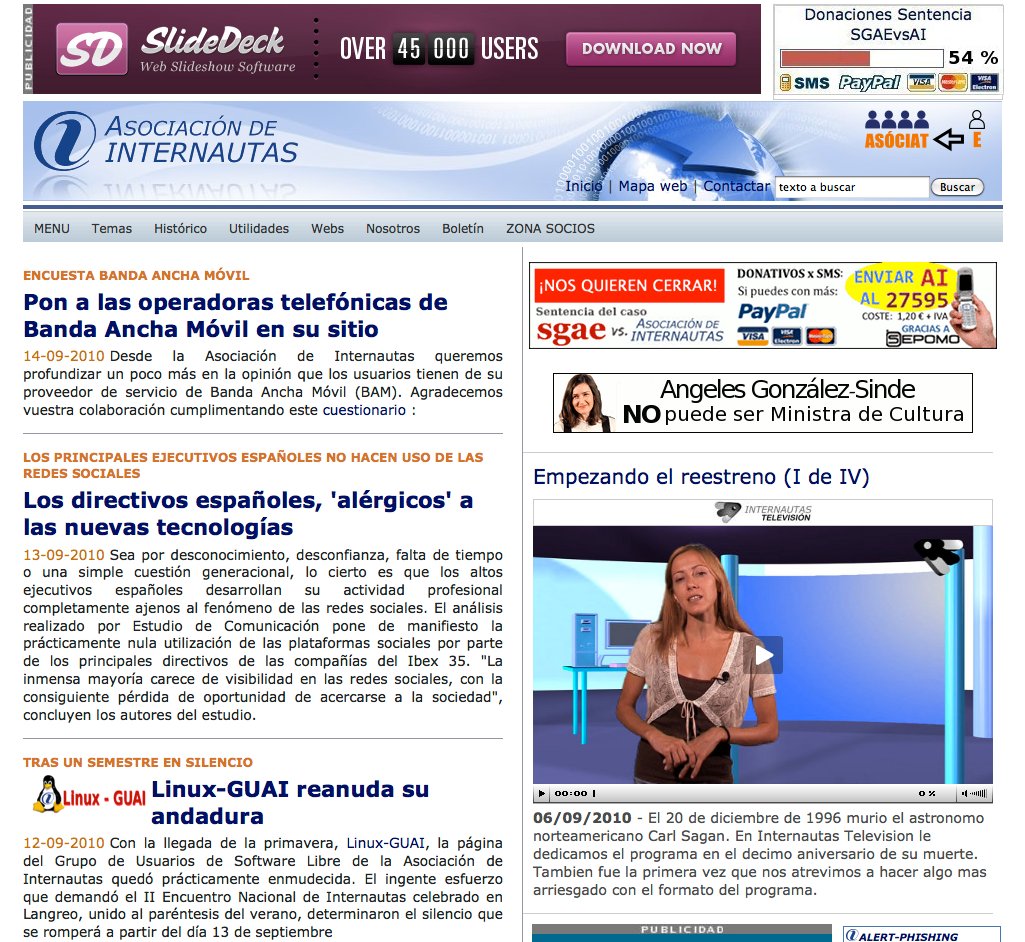 imagen de la web de la AI en 2010