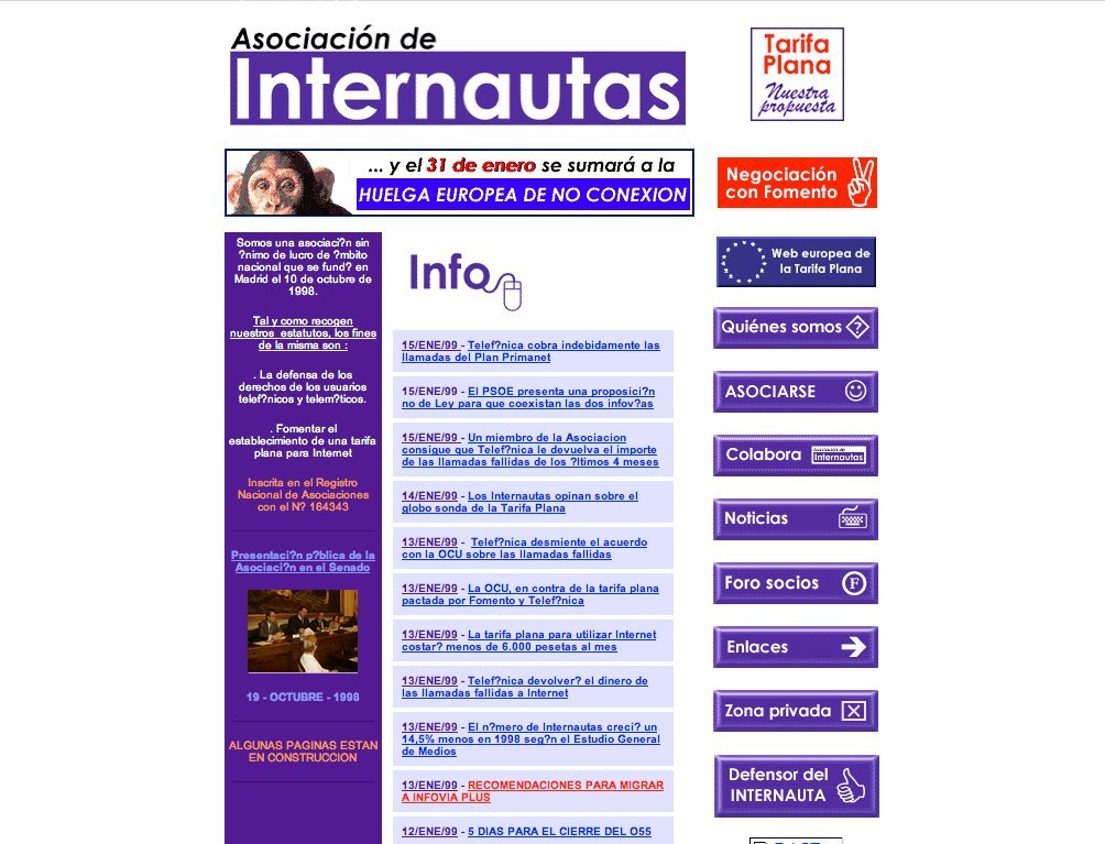 imagen de la web de la AI en 1999